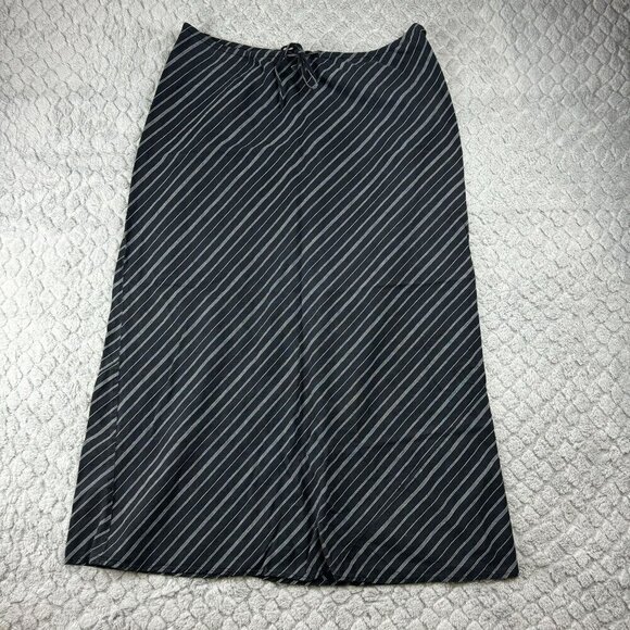 Lane Bryant Black & White Striped Maxi Skirt With Drawstring Waist Size 14/16 - Picture 1 of 7